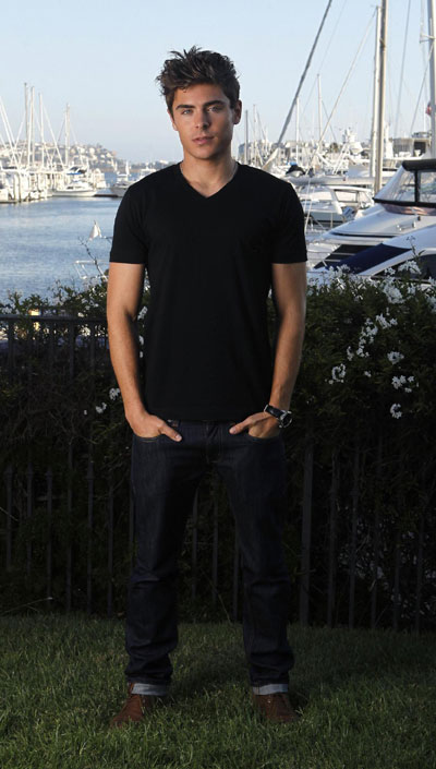 Zac Efron poses for a photo in Marina del Rey