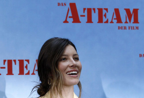 Jessica Biel at photocall introducing 