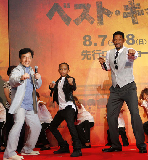 Jackie Chan and Jaden Smith at Japanese premiere of 