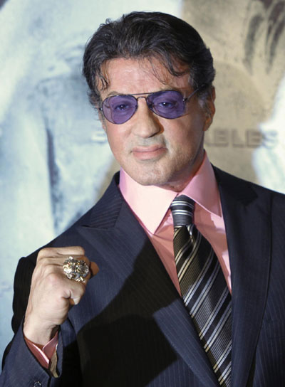 Sylvester Stallone poses for photocall promoting movie 