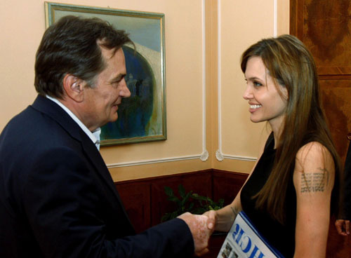 Angelina Jolie meets a Muslim member of Tripartite Bosnian Presidency