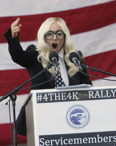 Lady Gaga fights 'don't ask, don't tell' in Maine
