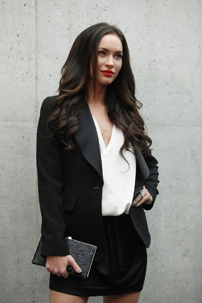 Megan Fox arrives at Emporio Armani Spring/Summer 2011 women's collection show