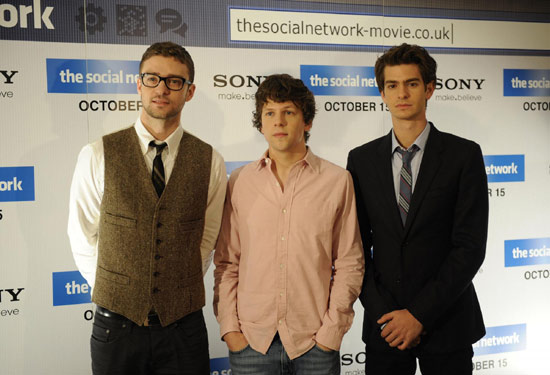 Cast members promote The Social Network in London