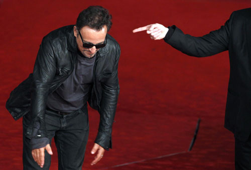 Musician Bruce Springsteen arrives on red carpet at Rome Film Festival