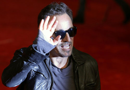 Musician Bruce Springsteen arrives on red carpet at Rome Film Festival