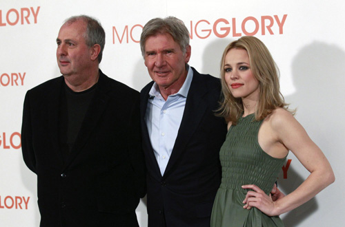 Harrison Ford and Rachel McAdams at a presentation of movie 'Morning Glory'