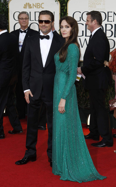 Jolie and Pitt arrive at the 68th annual Golden Globe Awards