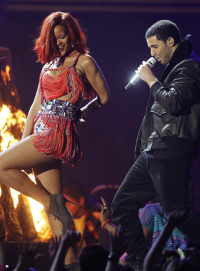 Singers perform at the 53rd annual Grammy Awards in L.A.