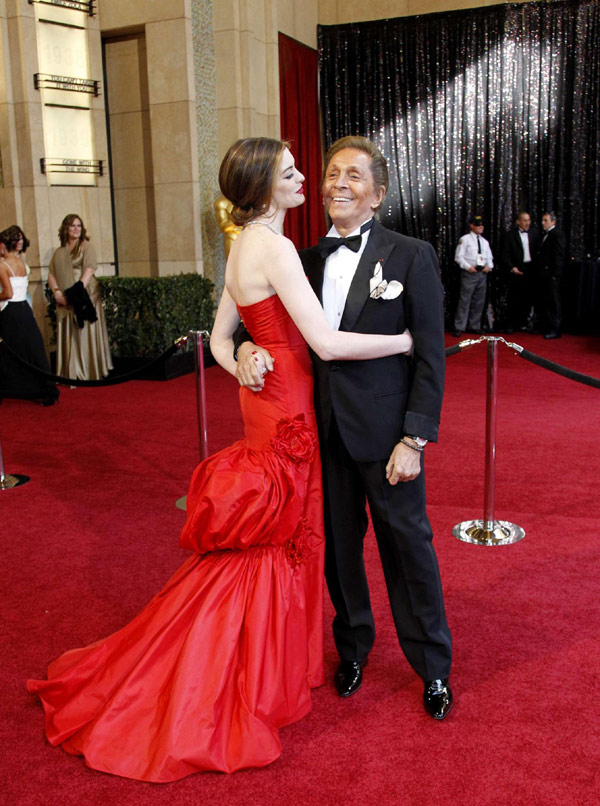 Co-host Anne Hathaway arrives at the 83rd Academy Awards