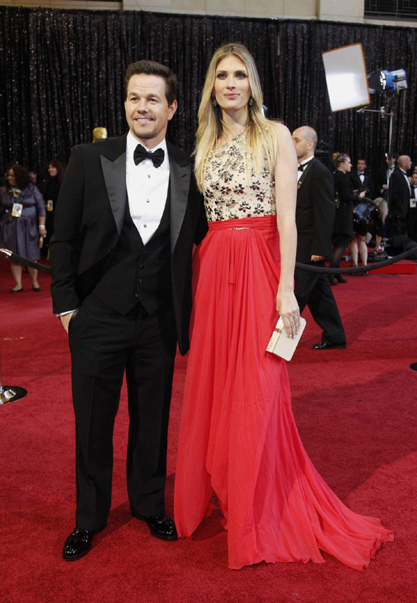 Mark Wahlberg arrives with his wife Rhea Durham at the 83rd Academy Awards in Hollywood