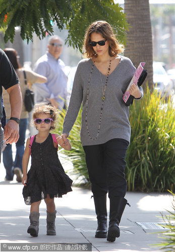 Jessica Alba and daughter out in Beverly Hills