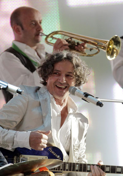 Seal and Bregovic performs during opening show of 'New Wave' in Jurmala