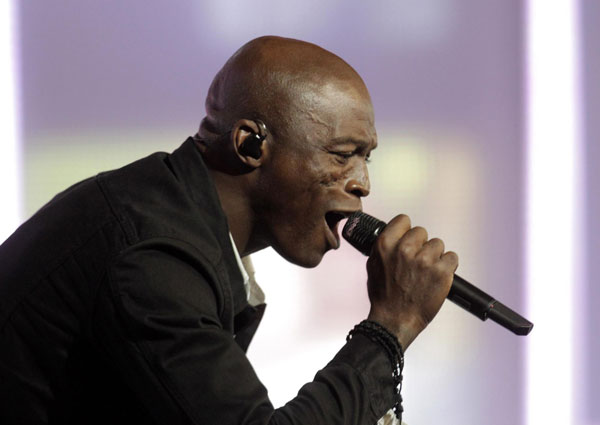 Seal and Bregovic performs during opening show of 'New Wave' in Jurmala