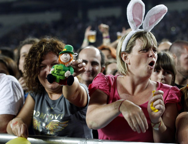 Jon Bon Jovi performs at Olympic stadium 'Lluis Companys' in Barcelona