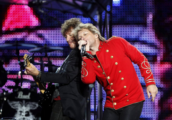 Jon Bon Jovi performs at Olympic stadium 'Lluis Companys' in Barcelona