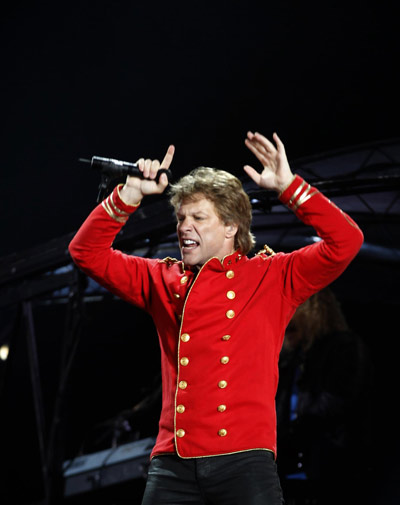 Jon Bon Jovi performs at Olympic stadium 'Lluis Companys' in Barcelona