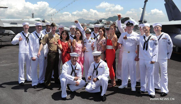 Miss HK ladies visit USS Ronald Reagan Aircraft Carrier