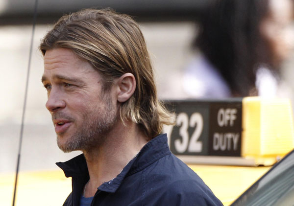 Brad Pitt films 'World War Z'