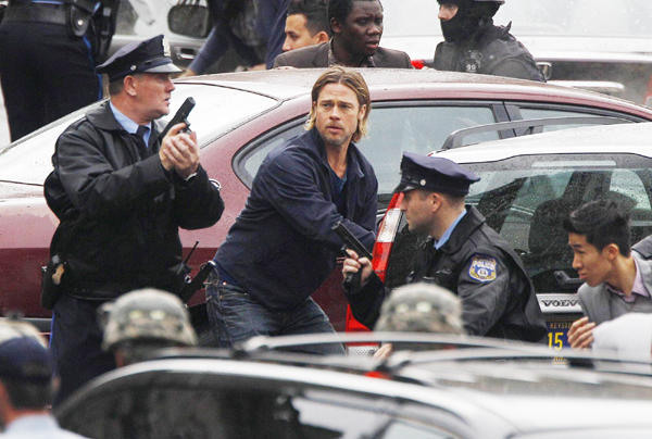 The filming of zombie movie 'World War Z'