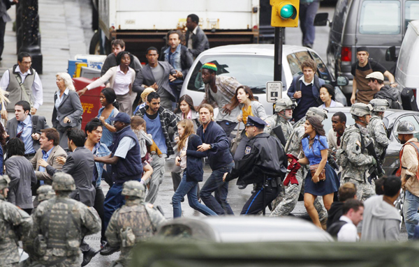 The filming of zombie movie 'World War Z'