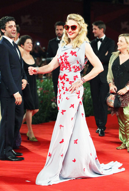 Director Madonna arrives on the 'W.E' red carpet in Venice