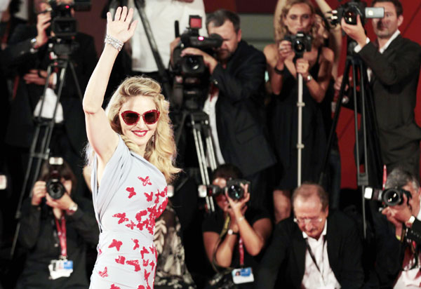 Director Madonna arrives on the 'W.E' red carpet in Venice