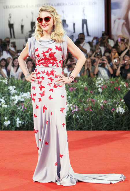 Director Madonna arrives on the 'W.E' red carpet in Venice