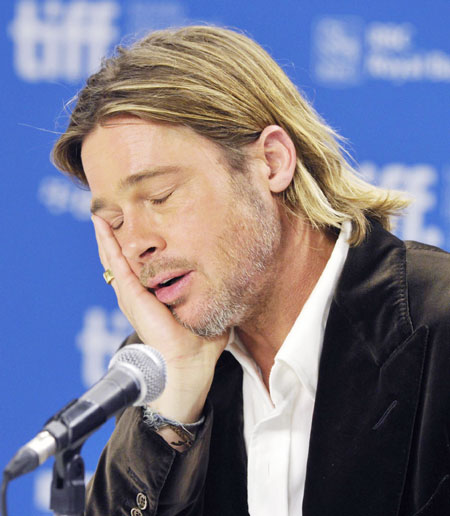 Brad Pitt at presentation for 'Moneyball' in Toronto