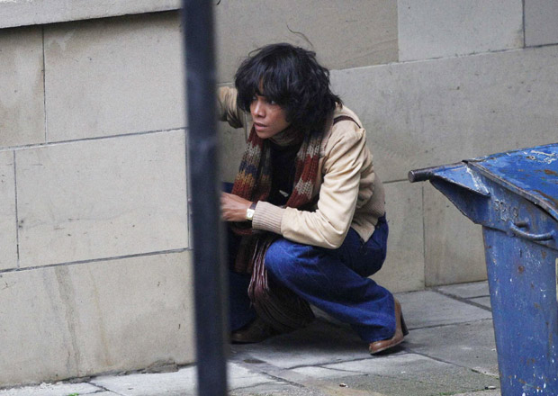 Halle Berry at set of movie 'Cloud Atlas' in Glasgow