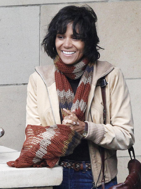 Halle Berry at set of movie 'Cloud Atlas' in Glasgow