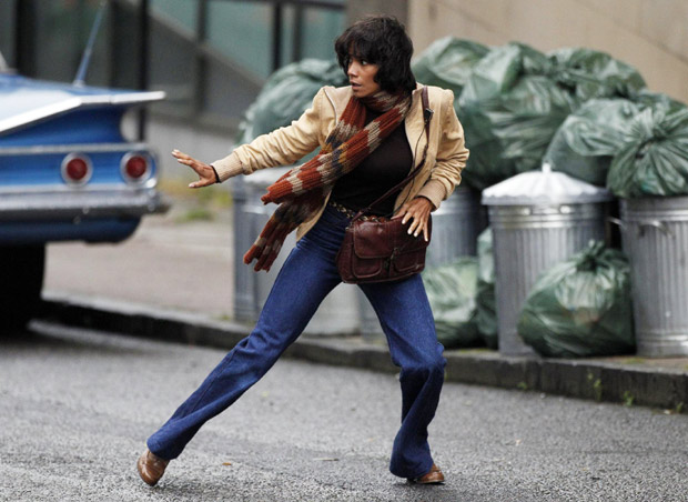 Halle Berry at set of movie 'Cloud Atlas' in Glasgow