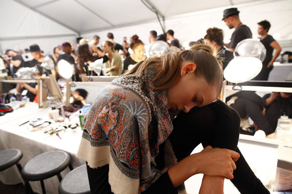 Backstage at New York Fashion Week