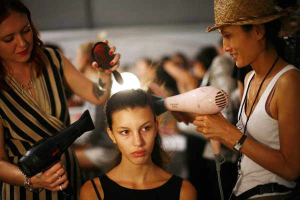 Backstage at New York Fashion Week