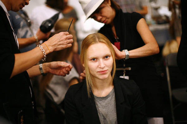 Backstage at New York Fashion Week