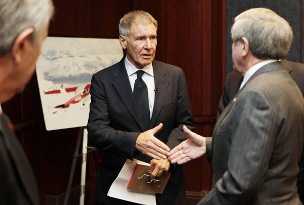 Harrison Ford attends Senate meeting