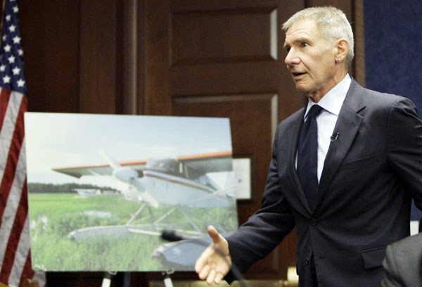 Harrison Ford attends Senate meeting