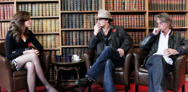 Depp answers questions in Oxford