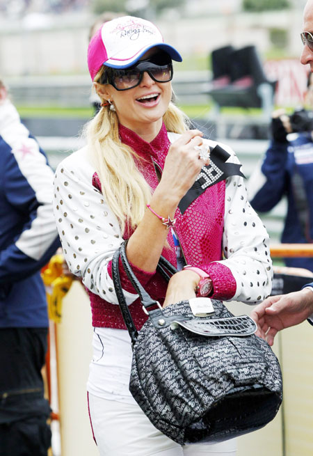 Paris Hilton attends Valencia Motorcycle Grand Prix