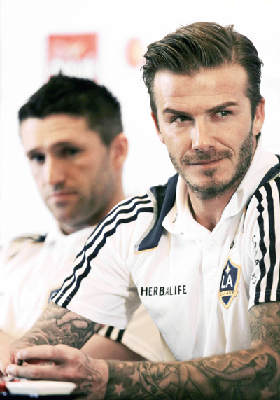Beckham attends LA Galaxy news conference