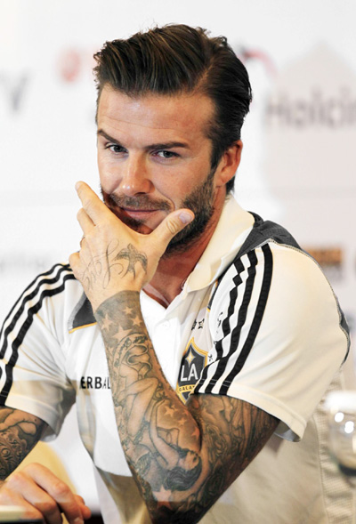 Beckham attends LA Galaxy news conference