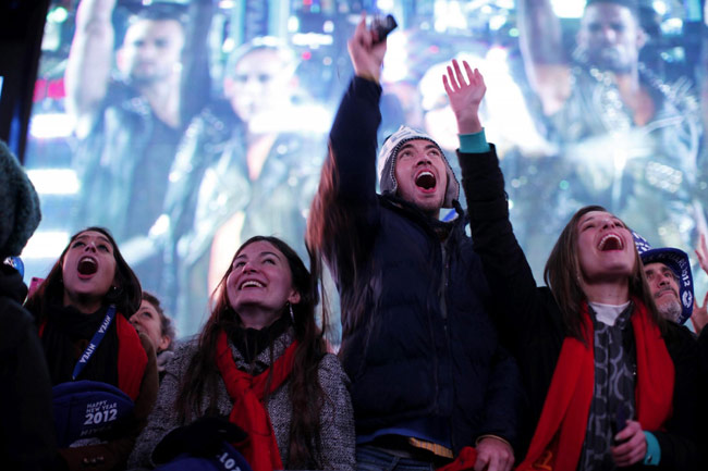 Lady Gaga performs during New Year's Eve celebrations in Times Square