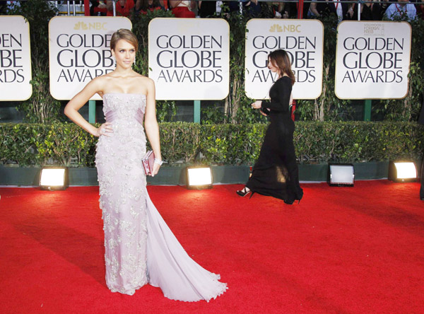 Jessica Alba attends Golden Globe Awards