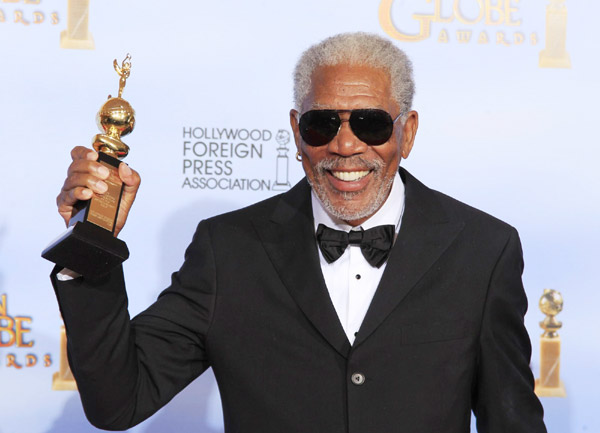 Morgan Freeman attends Golden Globe Awards