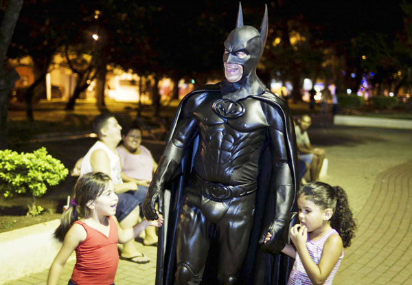 Batman patrols streets in Brazil