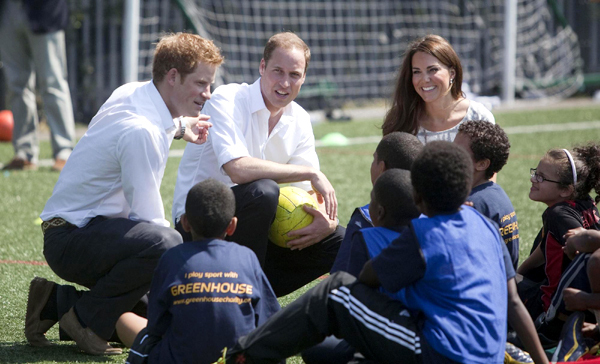 Prince William tries out his football skills