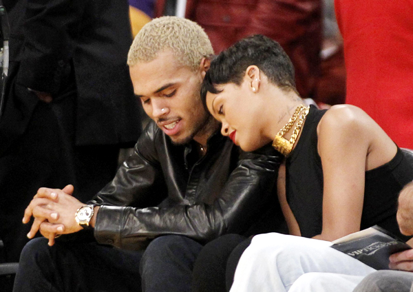 Chris Brown and Rihanna go to NBA game