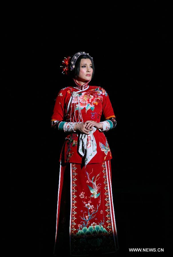 Actress Liu Xiaoqing performs stage drama