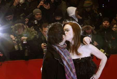 Julianne Moore on red carpet before screening of 