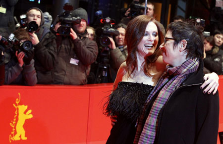 Julianne Moore on red carpet before screening of 